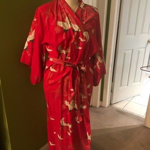 Lovely vintage Japanese red cotton kimono